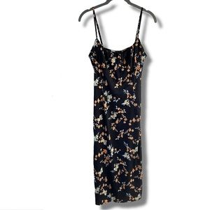 Forever 21 Black Floral Midi Dress